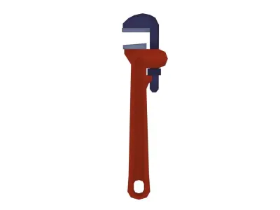 Pipe Wrench - Hand Painted 3D model
