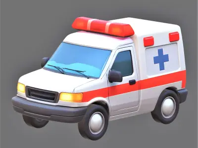 ambulance cartoon vehicle  3D print model