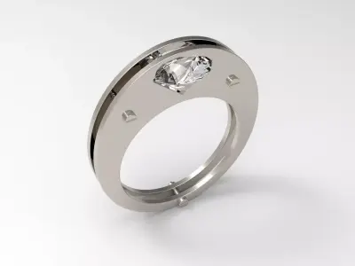 Solitaire Diamond Ring 3D print model