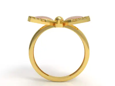 Butterfly Diamond Ring 3D print model