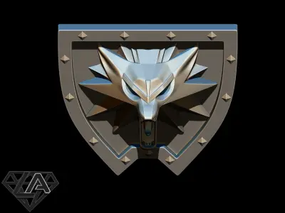 Witcher wolf shield 3D print model