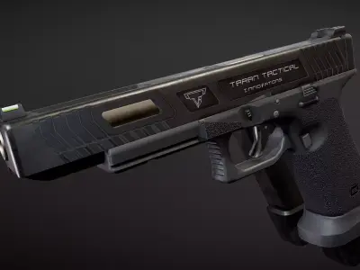 TTI Glock 17l Combat Master from John Wick Low-poly 3D model