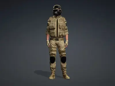 Combat Police Officer Character 3D model