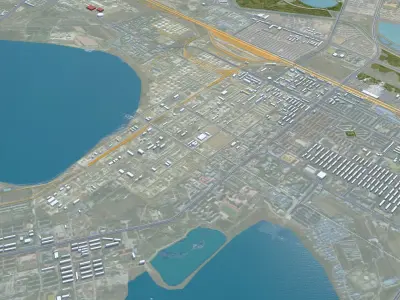 Daqing Heilongjiang China 120km Free low-poly 3D model