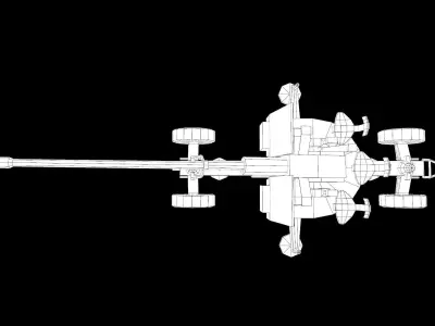 AZP S60 Altillery Military Vehicle Low-poly 3D model