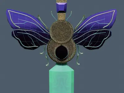 PBR low poly Dagger game ready sword Low-poly 3D model