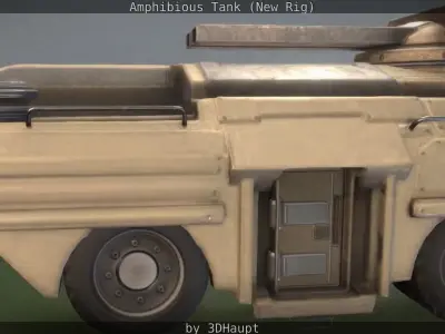 Amphibious Tank New Rig  Free low-poly 3D model