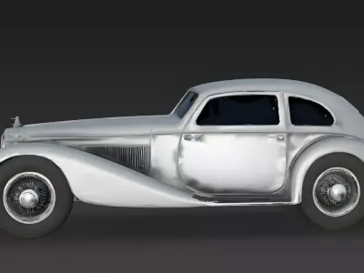 Realistic 30s Grand Tourer Coupe 3d model Low-poly 3D model