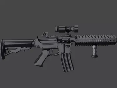 MK18 Weapon  Free low-poly 3D model