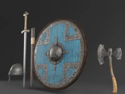 Viking Weapons Low-poly 3D model