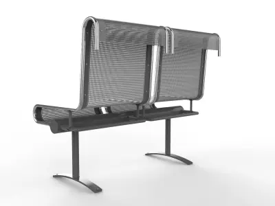 Waiting Room Chair 2 Seats 3D model