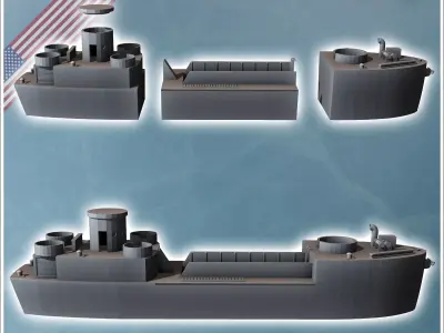 Landing Craft Infantry LCI L Large american transport boat 8 - U 3D print model