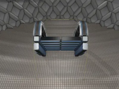 Sci-Fi Stairs - 11 - Blue Version  Low-poly 3D model