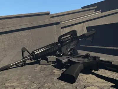 M4A1-S carbine Low-poly 3D model
