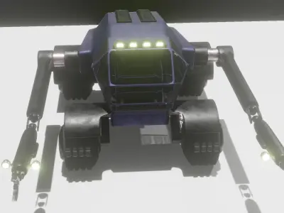 loader futuristic vehicle with lights 3D model