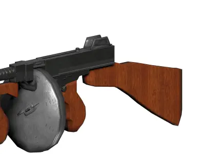Thompson Sub Machine Gun m1921 A Low-poly 3D model