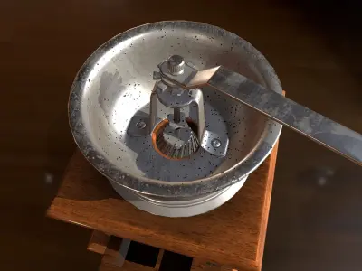  mechanical coffee grinder Low-poly 3D model
