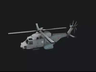 NH90 Naval Helicopter 3D Model  Game Ready 3D model