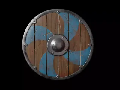 Viking Fantasy Shield - Low Poly Asset  Low-poly 3D model