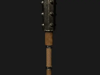 Kanabo Club - Wooden Mace Low-poly 3D model