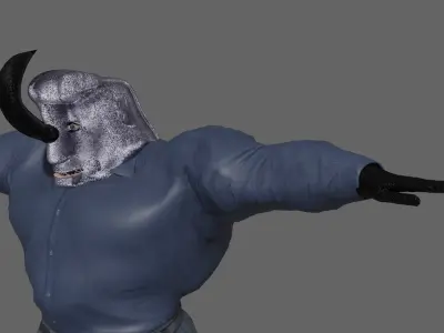Friendly monster Headbangman Free low-poly 3D model