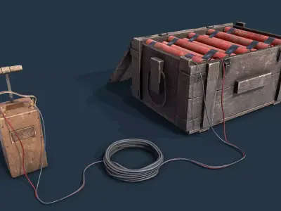 Dynamite Box Blaster Low-poly 3D model