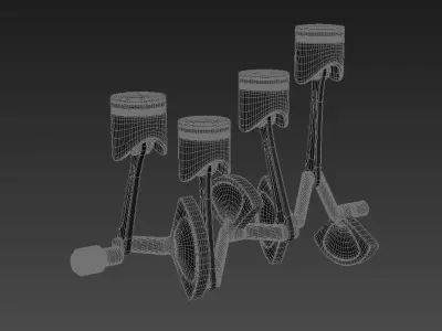 Engine piston 3D model from CGTrader