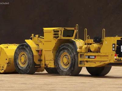 Mining Loader CAT R1600H Dirty Rigged 3D model
