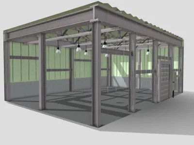 Warehouse Interior - Stylised Low-poly 3D model