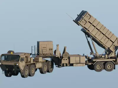 MIM-104 Patriot Full System Rigged Animated Game Ready Low-poly 3D model