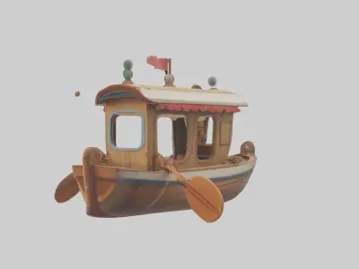 artoon Boat Paddle model 3D model