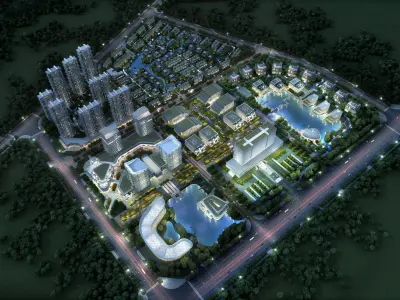 3Dmax fashion city commercial square building 243 3D model