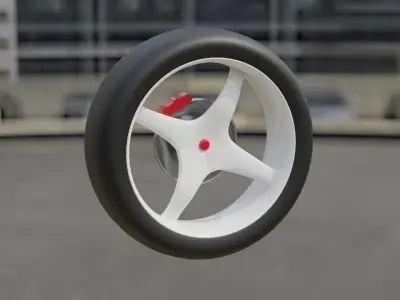Low  poly Wheels 3D model Free low-poly 3D model