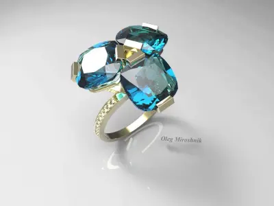 Ring with topazes Free 3D model