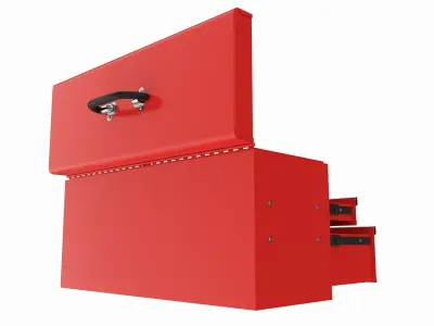 Portable toolbox chest with carrying handle set 3D model