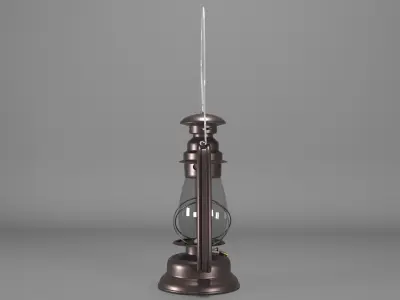 Old Oil lantern Low-poly 3D model