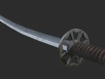 Realistic PBR Japanese Katana 3D model