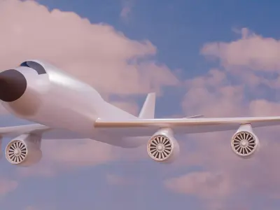 LOW POLY PLANE airplane flying in sky Low-poly 3D model