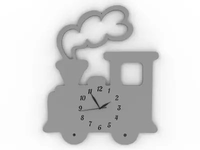 3D Train Wall Clock - Playful and Decorative Design 3D model