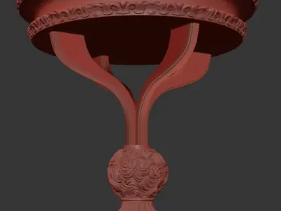 lobby flower table classic 3d model 3D model