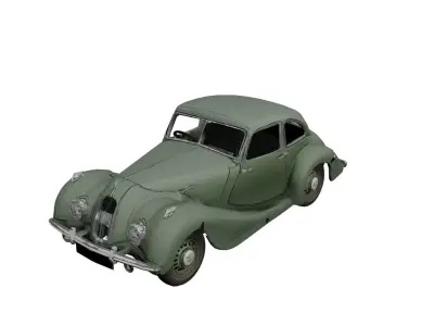 1935 Race Car Low Poly Optimized Vintage Racing Vehicle Asset Low-poly 3D model