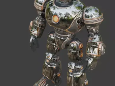 Polished Chrome Atompunk Vanguard 3D Model Low-poly 3D model