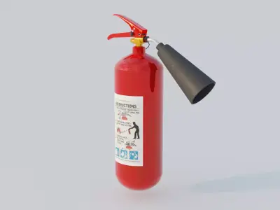 Standart Fire Extinguisher Low-poly 3D model