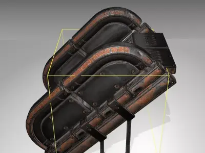 Futuristic Stairs - 32 - Rusty Textures Low-poly 3D model