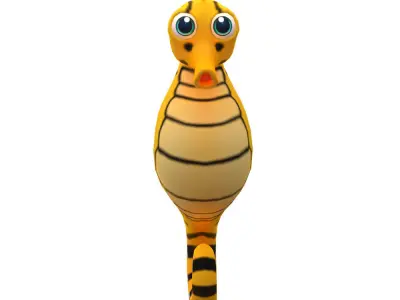 Big Bellied Animated Seahorse  Low-poly 3D model