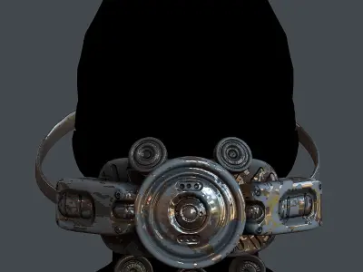 Helmet gas mask scifi military combat Low-poly 3D model Low-poly 3D model