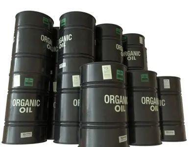 Black Painted Oil Barrel Low-poly 3D model