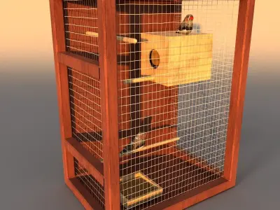 bird cage 3D model 2