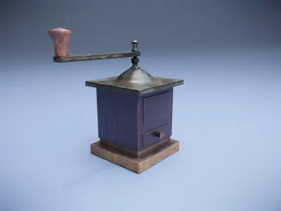 Old Coffee Grinder Low-poly 3D model