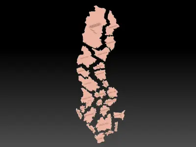 Jigsaw Puzzle Provinces of Sweden 3D print model